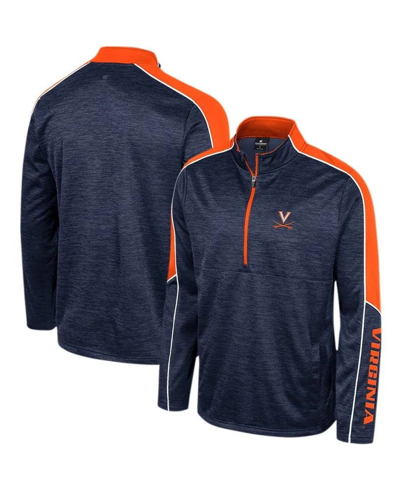 Men's Colosseum Navy Virginia Cavaliers Marled Half-Zip Jacket