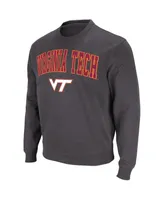 Men's Colosseum Charcoal Virginia Tech Hokies Arch & Logo Pullover Sweatshirt