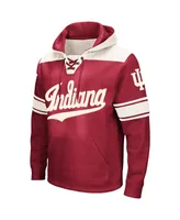 Men's Colosseum Crimson Indiana Hoosiers Big and Tall Hockey Lace-Up Pullover Hoodie