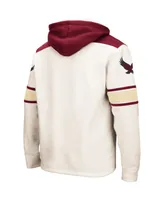 Men's Colosseum Cream Boston College Eagles 2.0 Lace-Up Pullover Hoodie