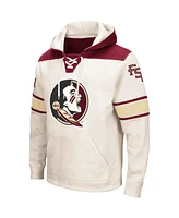 Men's Colosseum Cream Florida State Seminoles Big and Tall Hockey Lace-Up Pullover Hoodie