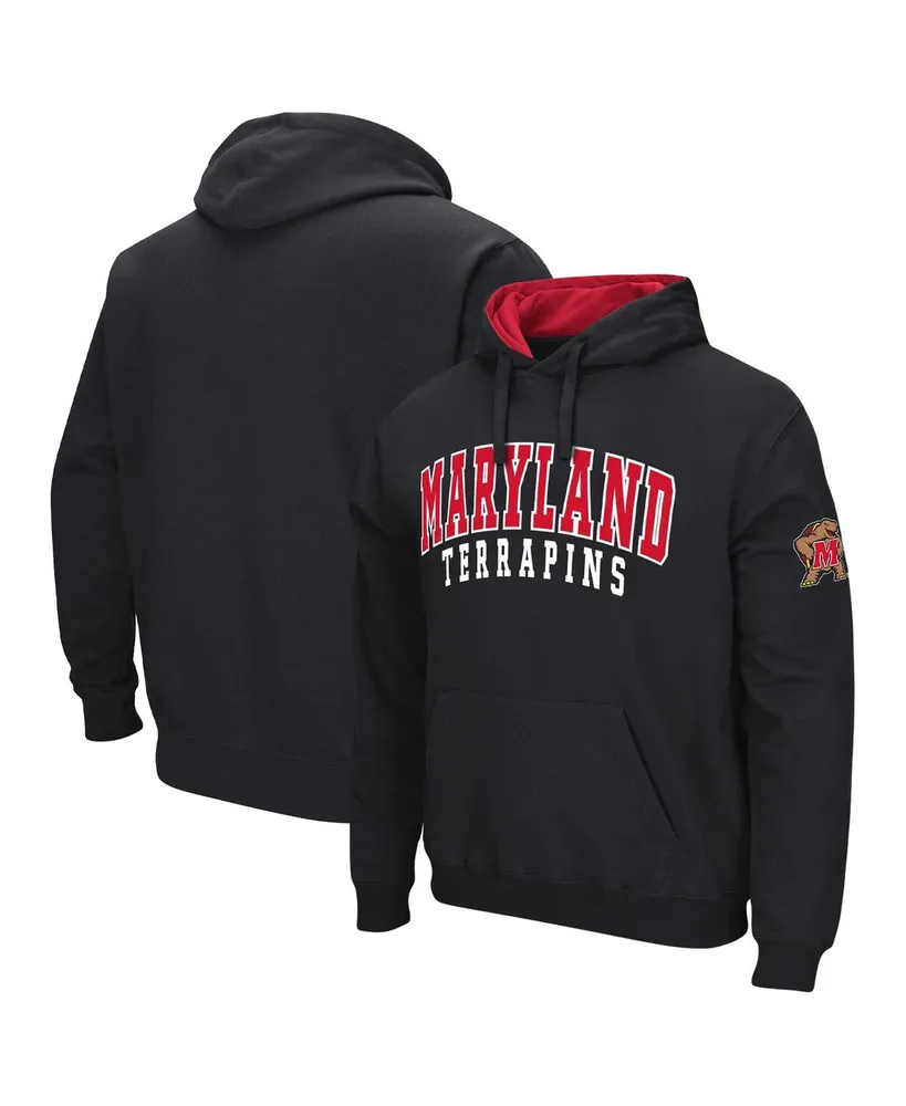 Men's Colosseum Black Maryland Terrapins Double Arch Pullover Hoodie