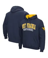 Men's Colosseum Navy West Virginia Mountaineers Double Arch Pullover Hoodie