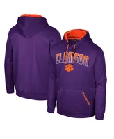 Men's Colosseum Purple Clemson Tigers Reese Pullover Hoodie