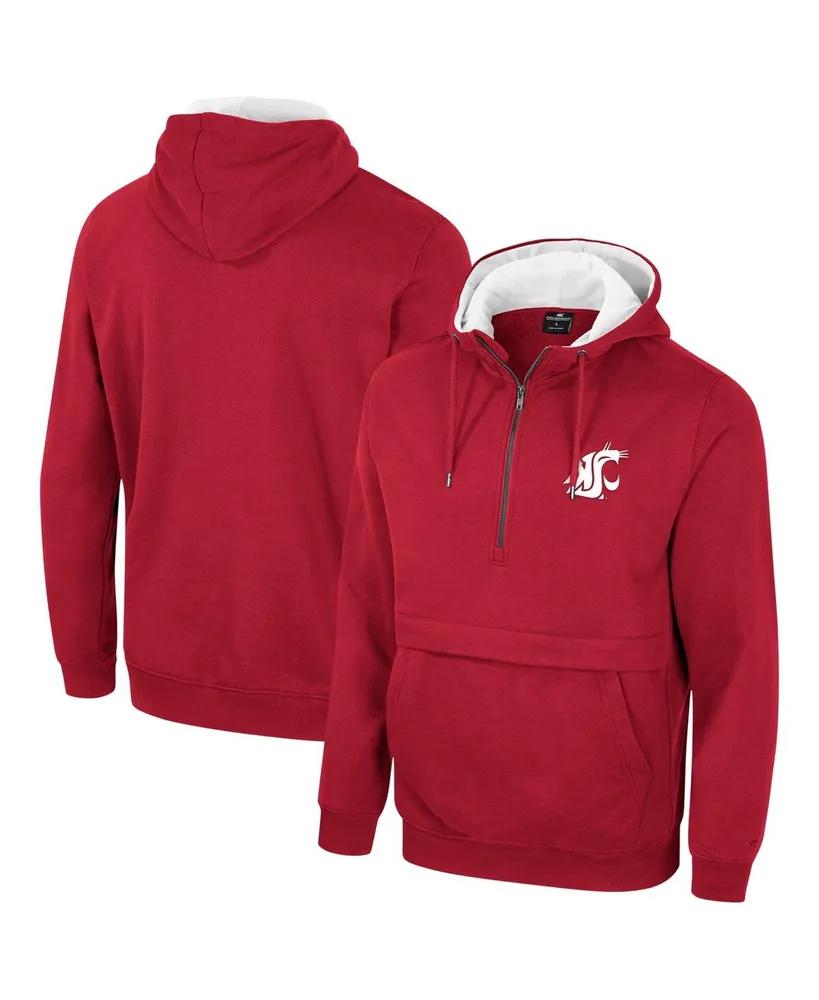 Men's Colosseum Crimson Washington State Cougars Half-Zip Hoodie