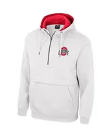 Men's Colosseum White Ohio State Buckeyes Half-Zip Hoodie