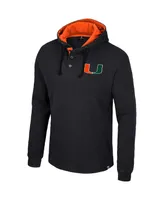 Men's Colosseum Black Miami Hurricanes Affirmative Thermal Hoodie Long Sleeve T-shirt