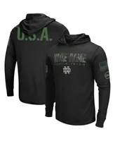 Men's Colosseum Black Notre Dame Fighting Irish Big and Tall Oht Military-Inspired Appreciation Tango Long Sleeve Hoodie T-shirt