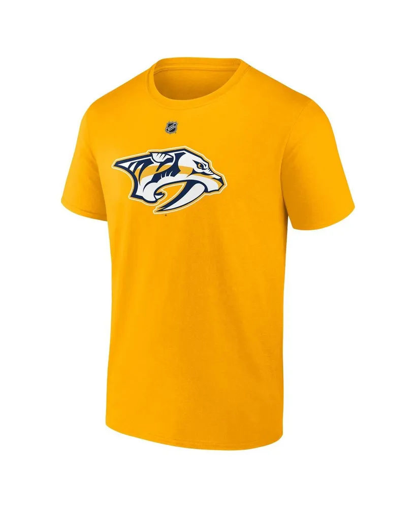Men's Fanatics Ryan O'Reilly Gold Nashville Predators Authentic Stack Name and Number T-shirt