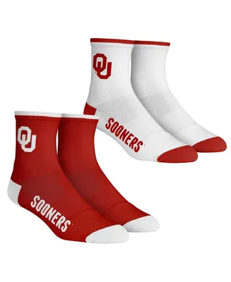 Youth Boys and Girls Rock 'Em Socks Oklahoma Sooners Core Team 2-Pack Quarter Length Sock Set