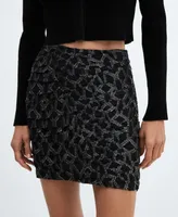 Mango Women's Ruched Lurex Skirt