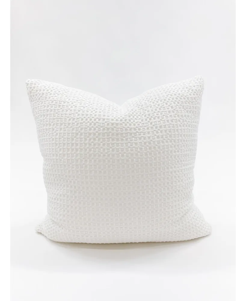 White 26X26 Down Cotton Waffle Weave Pillow