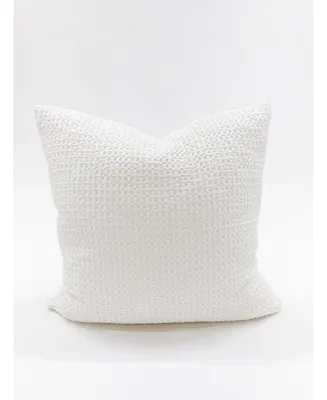 Anaya Home White 26X26 Down Cotton Waffle Weave Pillow