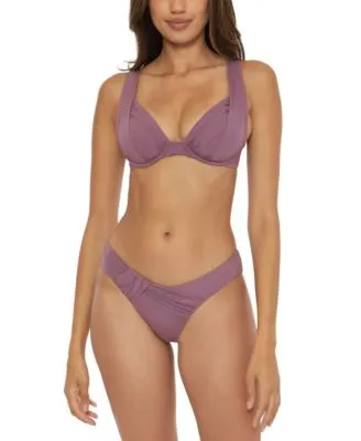 Becca Womens Color Coder Convertible Underwire Bikini Top Bottoms