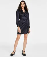 Bar Iii Women's V-Neck Long-Sleeve Tie-Waist Dress, Created for Macy's