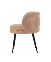 Manhattan Comfort Kaya 2-Piece Pleated Velvet Upholstered Dining Chair Set