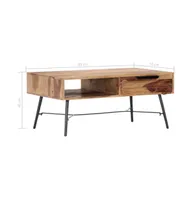 Coffee Table 34.6"x21.7"x15.7" Solid Sheesham Wood