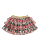 Sweet Wink Little and Big Girls Christmas Plaid Tiered Tutu