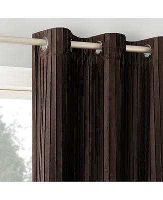 Cascade Pleated Velvet Blackout Grommet Curtain Panel