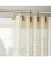 Noemi Slub Stripe Rope Tab Semi-Sheer Top Curtain Panel