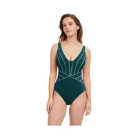 Line Up V-Neck One Piece Swimsuit