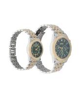 Jones New York Men and Women's Analog Shiny Two-Tone Metal Bracelet His Hers Watch 42mm