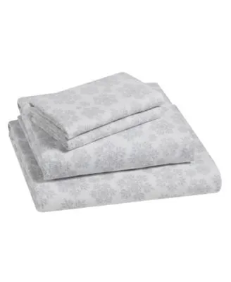 Tahari Home Snowflake 100 Cotton Flannel Sheet Sets