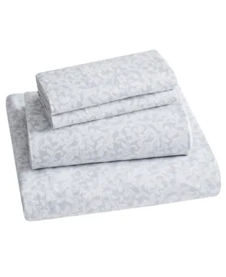 Tahari Home Scroll 100% Cotton Flannel 4-Pc. Sheet Set, Full
