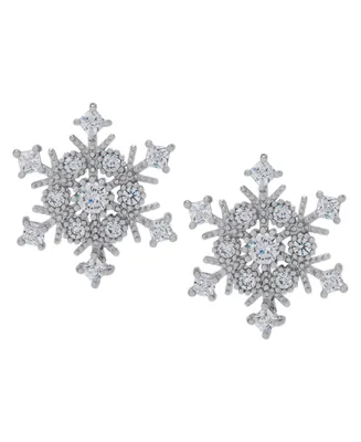 Macy's Cubic Zirconia Snowflake Stud Earrings