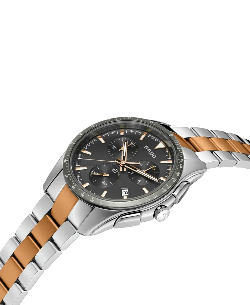 Rado Men's Swiss Chronograph Hyperchrome Two-Tone Stainless Steel Bracelet Watch 45mm