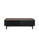 Manhattan Comfort Duane 47.24" Medium Density Fibreboard Ribbed 1-Drawer Coffee Table