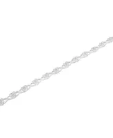 Diamond Heart Link Bracelet (1/10 ct. t.w.) in Sterling Silver, Created for Macy's