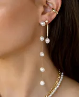 Ettika Imitation Pearls Earrings Dripping in 18K Gold Plating