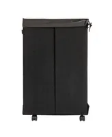 Household Essentials Narrow Collapsible Laundry Hamper with Liner and Lid