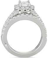 Diamond Princess Halo Bridal Set (2 ct. t.w.) in 18k White Gold