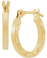 Children's Textured Hoop Earrings in 14k Gold (1/2")