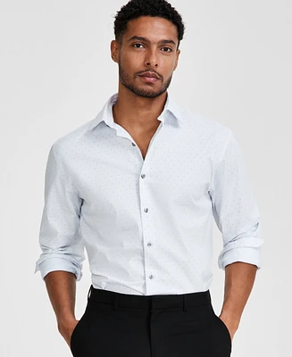 Alfani Men's Dime Classic/Regular-Fit Dotted Geo-Print Dress Shirt, Created for Macy's