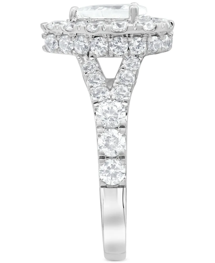 Diamond Pear Halo Bridal Set (4 ct. t.w.) in 14k White Gold