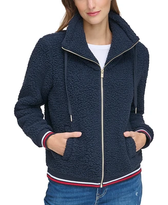 Tommy Hilfiger Women's Zip-Front Fleece Bomber Jacket