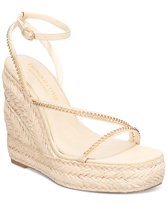 Things Ii Come Women's Dina Luxurious Asymmetrical Espadrille Wedge Sandals