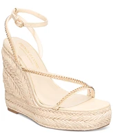 Things Ii Come Women's Dina Luxurious Asymmetrical Espadrille Wedge Sandals