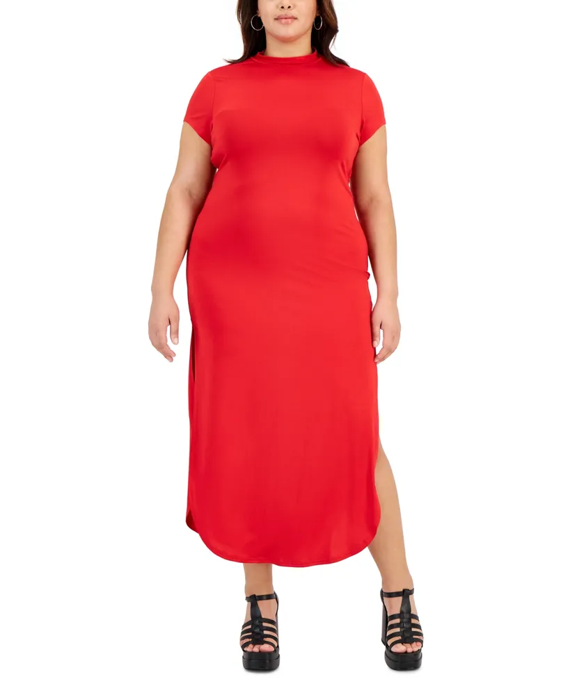 Full Circle Trends Trendy Plus Size Back-Cutout Maxi Dress