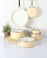 Martha Stewart Collection Lockton Ceramic Interior 10 Piece Cookware Set