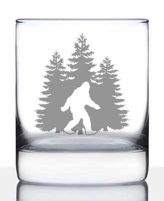 Bevvee Bigfoot Sasquatch Gifts Whiskey Rocks Glass, 10 oz