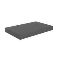 Floating Wall Shelf High Gloss Gray 15.7"x9.1"x1.5" Mdf