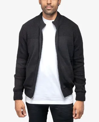 X-Ray Men's Color Blocked Full-Zip High Neck Sweater Jacket