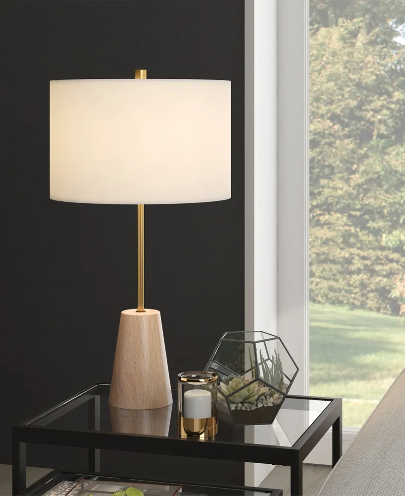 Killian 25.5" Limed Oak Table Lamp with Fabric Shade