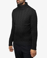 X-Ray Men's Cable Knit Roll Neck Sweater