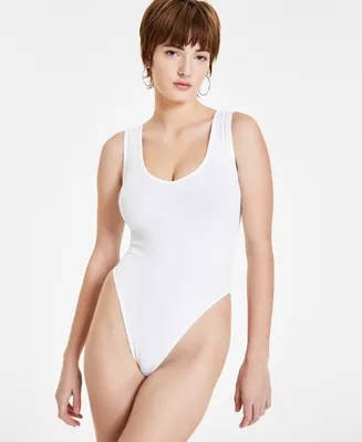 Bar Iii Women's Ribbed Seamless Sleeveless Bodysuit, Created for Macy's