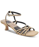 Dolce Vita Women's Bev Raffia Strappy Kitten-Heel Dress Sandals